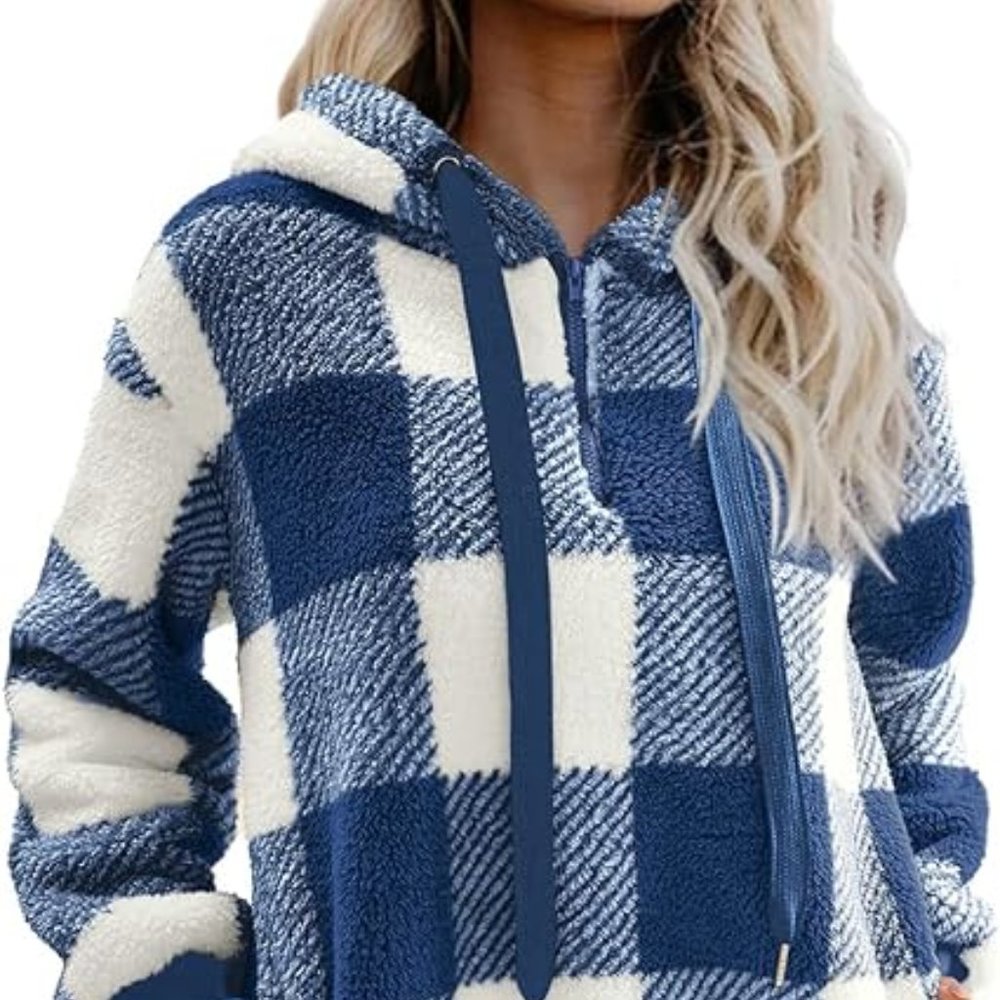 Women's Sherpa Pullover Tie Dye Fuzzy Hoodie Double Fleece Sweatshirts - NWOT